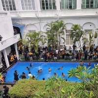 Protesters entered into Gotabaya Rajapaksa residence and swims in the pool