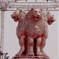 Congress leaders questions Modi about new three lions on parliament building