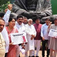 TRS MPs protest in parliament