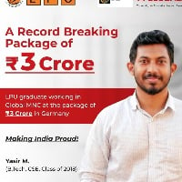 LPU graduate gets job with 3cr package in a MNC