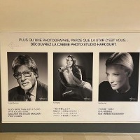 A hair dressing saloon in France using Amitabh Bachchan photo for campaign