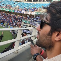 Vijay Devarakonda spotted at Dubai stadium during India and Pakistan match 