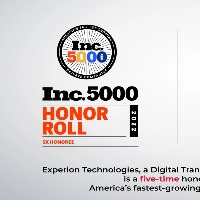 Experion Technologies gets listed in the prestigious Inc. 5000 ranking for the fifth year in a row