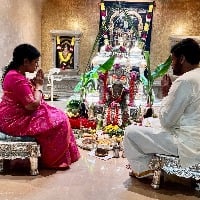 Megastar Chiranjeevi celebrates Vinayaka Chavithi at his home