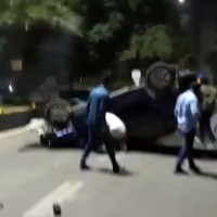 dreaded accident in Hyderabad madhapur