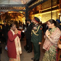 President Droupadi Murmu arrives in London for Queen funeral