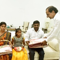 CM KCR christened a girl child after nine years she born