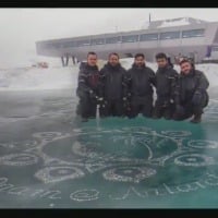 Rangoli art on ice in antarctica