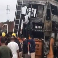 12 feared dead as bus catches fire after crash in Maharashtras Nashik