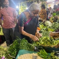 union minister nirmala sitharaman purchages vegetables in chennai market