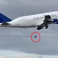 Wheel of Boeing Dreamlifter Jet Falls to Ground During Take off in Italy