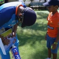 Men's T20 World Cup: Eleven-year-old Drushil impresses Rohit, bowls to him in nets