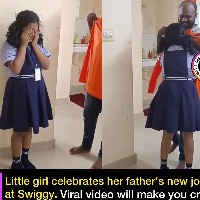 Little girl celebrates her fathers new job at Swiggy Viral video will make you cry happy tears