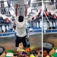 Indian spiderman man uses unique technique to get to his seat viral video