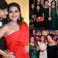 Sushmita Sen Rohman Shawl Renee and Alisah step out together to attend a wedding reception