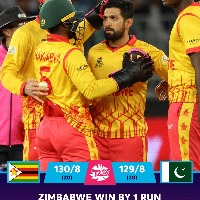 Zimbabwe beats pakistan by 1 run in t20 world cup