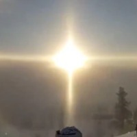 Beautiful sun halo shows over a mountain in Sweden Video will leave you stunned