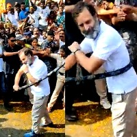 Rahul Gandhi turns Potharaju during Bharat Jodo Yatra in Telangana