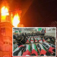 Neighbours mourn deaths of 21 family members in Gaza home fire