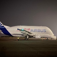Airbus Beluga landed at Hyderabad airport 