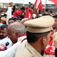 CPI march to Raj Bhavan in Hyderabad demanding abolition of governor's post