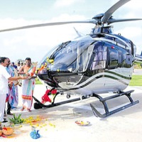 Special Vahana Puja For New Helicopter At Yadadri