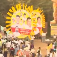 Huge welcome to Chandrababu at Khammam district border