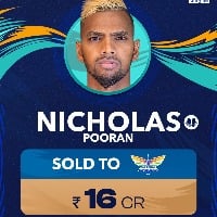 West Indies former skipper Nicholas Pooran gains Rs 16 crores in IPL auction