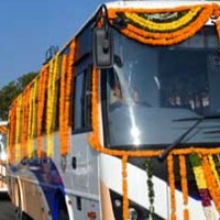 Minister puvvada Ajay Inaugurates 50 new TSRTC Buses 