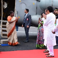President Droupadi Murmu arrives Sraisailam