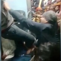 Train Ticket Checkers Viciously Assault Passenger Kick Him In The Face
