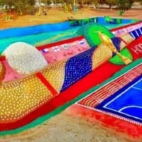 For Odisha hockey World Cup 5 ton sand sculpture worlds biggest hockey stick