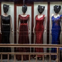 Female mannequins in Kabul hooded and masked under Taliban rule