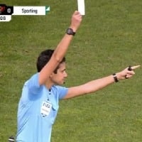First time in soccer history referee shows white card in Portugal