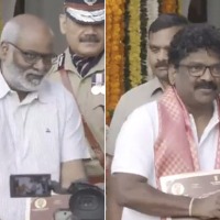 Governor Tamilisai felicitates MM Keeravani and Chandrabose 