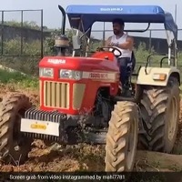 MS Dhoni Shares Video Of Him Ploughing Farm With Tractor