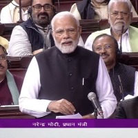 PM Modi targets Congress party in his speech at Rajya Sabha 