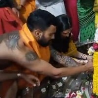 KL Rahul and Athiya performs prayers at Mahabaleshwar temple 