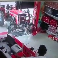 Viral video shows tractor starting on its own entering shop in UPs Bijnor