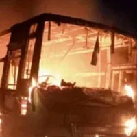 Conductor burnt alive as state owned bus gutted in fire