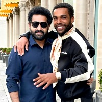 'Emily in Paris' star Lucien Laviscount poses for a picture with NTR Jr in LA