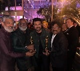 RRR team flaunts Oscar award in after party 