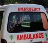 Ambulance carrying patient catches fire in Andhra