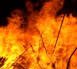 Fire erupted in 108 ambulance in Andhrapradesh
