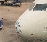 Flight from Ahmedabad hit by hailstorm at Hyderabad airport