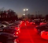 Tesla cars lighting show for Naatu Naatu song 