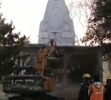 Bulldozer At Indore Temple to Crackdown On Illegal Structure