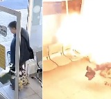 Washing Machine Blast in Spain Man Just Miss Video Captured in cctv