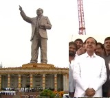CM KCR unveils Ambedkar statue in Hyderabad 