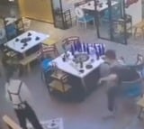 waitress fights off aggressive customers at restaurant